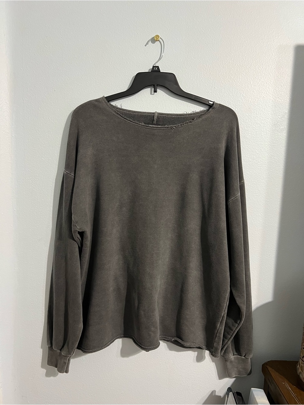 Represent oversized raw hem sweatshirt
